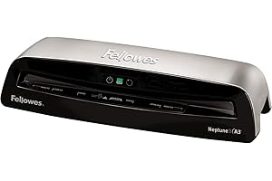 Fellowes Neptune A3 Laminator Machine for Office Use - Rapid 1 Minute Warm Up Time with Anti Jam Technology – 80-175 Micron – 10 A4 Laminating Pouch Starter Pack Included - Silver
