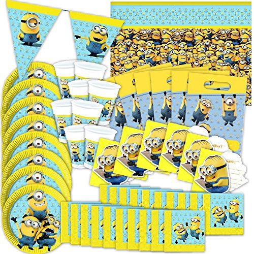 Minions Partybox original Kindergeburtstag 50-teilig Deko Minion Partypaket