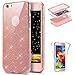 Produktbild KunyFond Hülle für Apple iPhone SE/5S/5,iPhone SE/5S Silikon Schutzhülle [Front + Back Rundum Double Protective],Bling Glänzend Glitzer Kristall Silikon Hülle Full Body Beidseitiger 360°Schutz Transparent TPU Handyhülle Stoßdämpfend Komplette Gehäuse Crystal Kirstall Case Weichem Flexible Silikon Schutzhülle Handy Gürtel Tasche Hülle Case Cover Fall-Abdeckung Etui TPU Bumper Schale für Apple iPhone SE/5S/5 (Rosa)
