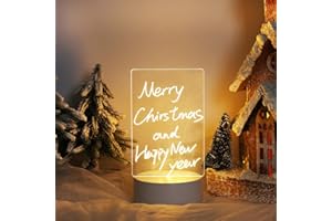 FUBESK Pizarra acrílica de borrado en seco con soporte iluminado para escritorio, transparente, notas, notas, pizarra, bloc de notas, mesa LED para masajes (vertical) (2114683927)