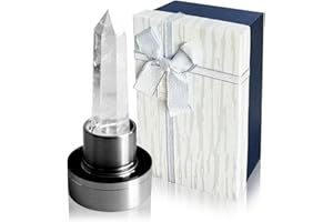 Tyuodna Wasser Heilsteine Flasche, Crystal Infusion Trinkflasche, Heilende Natürliche Wasserflasch, Auslaufsichere Quarz-Kristall Glas, Kristalltherapie, Edelsteinflasche (Weißer Kristall)