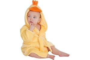Bamu Baby Town Peignoir de bain unisexe à capuche en polaire douce Tailles 6-24 mois 2-6 ans