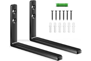 Josmimic Universal Soundbar Wall Mount Bracket - Holds 9 KG, Compatible with Samsung/Bose/LG/Sony/JBL & More,Black