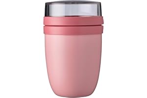Mepal - Porta Pranzo Ermetico Ellipse - Contenitori Termici - Pratica Tazza per Yogurt e Zuppa da Portare Via - Caldo per 6-8 Ore e Freddo per 12 Ore - 500 ml - Nordic Pink