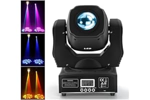 HOLDLAMP Cabeza Móvil LED Spot Beam Discoteca 60W DMX RGB Luz del Partido la Iluminación del Escenario con Mando a Distancia 8 Patrones de Efecto Moving Head para Bar Fiesta Navideña Halloween - 1PC