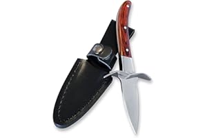 GUANGJIA Stainless Steel Shellfish Seafood Opener Durable Oyster Seafood Opener Tools with Leather Case Oyster Seafood Shellfish Knife for Kitchen Outdoor Use