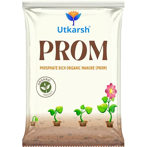 Utkarsh PROM - Phosphate Rich Organic Manure for Plants, Home Garden - 900 gm Granules, 100% Water Soluble Fertilizers for Plants Growth, Bio DAP to Improve Flowering, Fruiting & Vegetables; Pack of 1