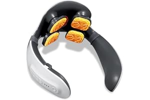 MAYEEC Massaggiatore cervicale intelligente con calore 6 modalità 18 livelli di intensità, senza fili, massaggiatore elettrico portatile per il collo per alleviare il dolore, per casa, ufficio, viaggio