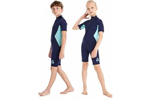 ‎SUMMSHALL Summshall Neoprenanzug Kinder，2MM Neopren Shorty Wärmender Badeanzüge für Mädchen Jungen Thermal Taucheranzug Ultra Stretch Wetsuits für Wassersport