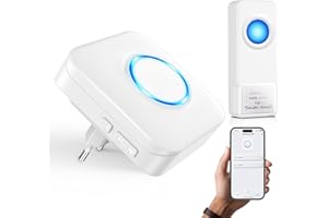 COTINSE WIFI Campanello Senza Fili da Esterno, Compatibile con Applicazione per Smartphone, Campanella con Flash LED, Campanello Casa Forte da 0-110dB con 32 Melodie, Doorbell con Notifica Remota
