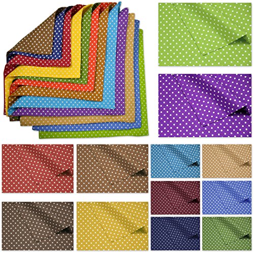 Nurtextil24 Baumwollstoff als Meterware in 12 Farben 4mm Punkte aus 100% Baumwolle Braun 50 x 240 cm