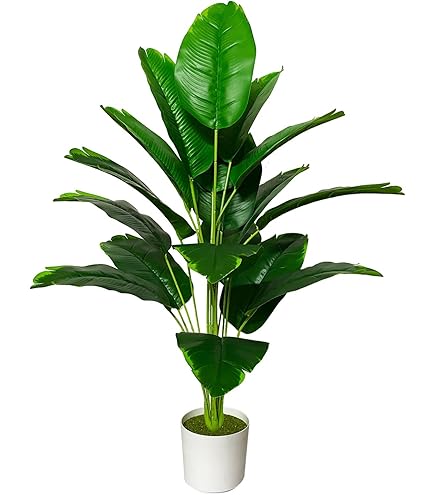 Mkono Nepplanten in keramische pot, 28 cm ingemaakte kunstplanten voor huisdecoratie indoor kunstgroen bladplant met moderne witte plantenbak voor bureau plank kantoorkamerdecoratie (Pothos