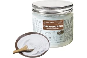 Bailinhou Farine de konjac pure de qualité supérieure pour la cuisson [Poudre de glucomannanne] 200g, agent épaississant