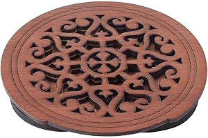 GORGECRAFT Couvercle de Trou de Guitare en Bois de 4.1,(5) cm Eliminateur de Larsen de Guitare Micro en Bois Trou de Son Motif de Fleurs Bloc de Guitare Protecteur Tampon de Larsen avec Éponge