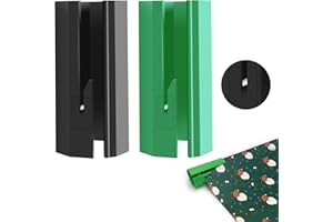 SEHAUSEU 2 Rotoli di Taglierina per Carta da Regalo con 4 Lame, Taglierina per Carta da Regalo per Natale, Compleanno, Halloween, Feste, Carta da Regalo Artigianale (Nero + Verde)