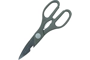 FIA DIRECT 3 in 1 Heavy Duty Stainless Steel Kitchen Scissor, Cooking Scissors, Multi-Purpose Kitchen Shears for for Meat Poultry Herbs Cutting, Bottle Jar Opener and Nut Cracker (Grey)