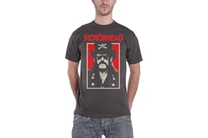 Motorhead T Shirt Lemmy Rj Logo Nouveau Officiel Homme Charcoal Gris