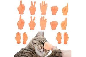 CJZZ Lote de 14 Manitas - Títeres de Dedo - Mano Izquierda y Derecha - Mini Manos - Mano pequeña - Juguetes Divertidos para Gatos