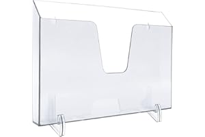 Acrimet Pocket File Holder Horizontal Design Brochure Display (for Wall Mount or Countertop Use) (Removable Supports Included) (Letter Size) (Clear Crystal Color)