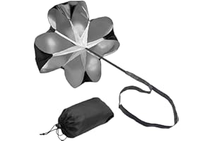 JJiaoLinin Parachute de Résistance,59 Pouces Parachute de Vitesse Parachute de Course,avec Sangle Réglable,pour Entraînement d'Endurance Exercice de Musculation Force Accélération Football