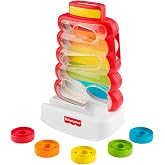 Fisher-Price Renkli Halka Kulesi, 9 aylık ve daha b&uuml;y&uuml;k bebekler ile y&uuml;r&uuml;me &ccedil;ağındaki &ccedil;ocuklar i&ccedil;in gelişime yardımcı oyuncak