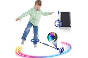 Kqpoinw Cheville Skip Ball, Flash Saut Anneau Ball Dancing Ball Lumière Skip Ball Lumière Skip Ball Balle Sauteuse Skip Ball pour Adulte et Enfant (Bleu)