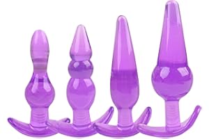 CUNTAUK 4 Piezas de Goma Suave TPE Butt Plug Kit de Entrenamiento para Mujeres Hombres, Juguetes Sexuales Anales, Juguetes Sensoriales para Adultos
