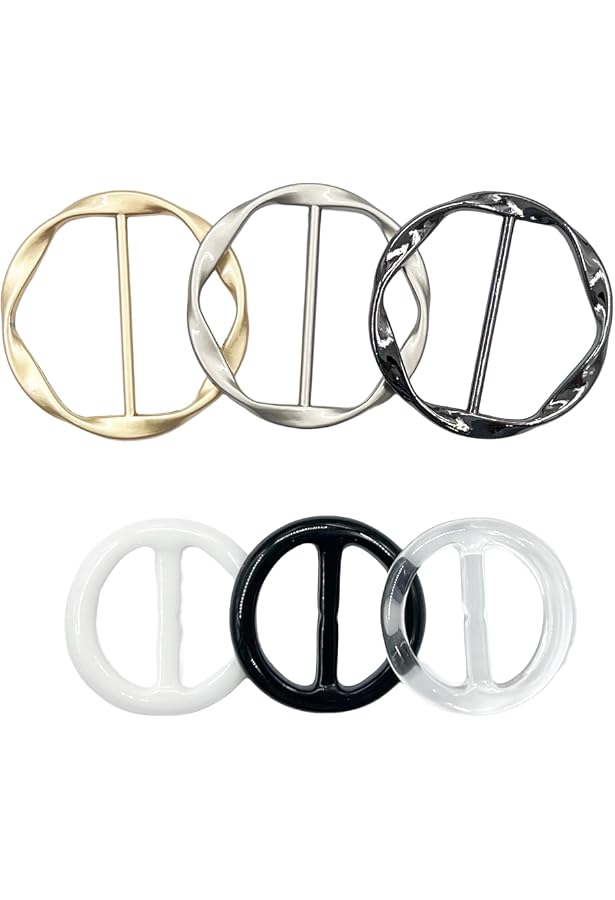 18Pcs Shirt Ties Clips For Women Silk Scarf Ring T-Shirt Buckle Metal