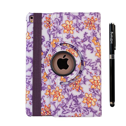 inShang ipad Pro 9.7 Hülle Cover für iPad Pro 9.7 inch (2016) , PU Leder Schutzhülle St?nder Smart Cover mit Super Automatische Einschlaf-/Aufwach funktion, case 360 Grad rotierende Schutzhülle mit Standfunktion + inShang Logo hochwertigen Stylus Eingabestift Stift lila
