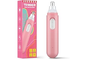 BRIGIN Ear and Nose Hair Trimmer for Men,2022Professional Painless Battery-Operated Nose Hair Trimmer Men, Nose Ear & Facial Hair Trimmer for Men Women， Easy to Clean (Rechargeable Model-Pink)