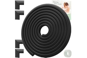 Dekukar Kantenschutz Baby Proofing (Große 2.3m/7.5ft + Kante 4 Eckenschützer), Schwerlast Soft NBR Schaum Möbel Kamin Tische Sicherheit Stoßstange Schutz Guards (vorgeklebt, einfache Installation)