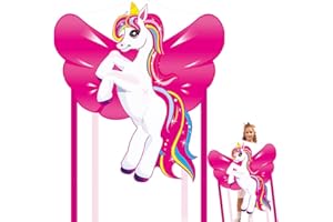 VLEDARLING Aquilone per Bambini e Adulti, Unicorno, Aquiloni Colorati, Facile da Far Volare, Per Principianti, con Linea di Kite da 100M