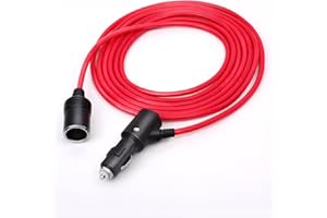YANTU 150W/15A/12FT with Independent Switch,Heavy Duty Cigarette Lighter Extension Cord with 12v Extension Lead,Cigarette Lighter Adapter/splitter Socket for Car Tire Pump/Mini Fridges/Car Vacuum