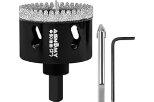 ASNOMY Sierra perforadora de diamante de 2 pulgadas con broca piloto, sierra perforadora de azulejos de soldadura dentada de 2 pulgadas, brocas de núcleo de diamante con broca de guía para azulejos de