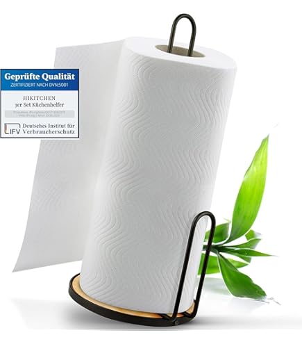 Stelton ROLL-IT Küchenrollenhalter - Skandinavisches Design Mit Holzschaft & Rutschfester Basis