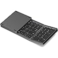 Erkovia Foldable Bluetooth Keyboard, Foldable Wireless Portable Keyboard with Numeric Keypad, USB-C Rechargeable for iOS, Android, Windows System Laptop Tablet Smartphone Device (Not Full Size)