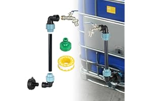 WOOLUCK® IBC raccord cuve 1000 litres,Robinet 3/4 avec Raccord S60x6, IBC Adaptateur pour recuperateur d eau de pluie