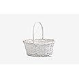 High Handle Natural Wicker Hampers Easter Basket With Handle Gift Hampers Storage Basket (White)
