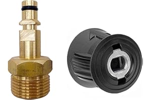 Buaak High Pressure Washer Adapter, M22 14mm Quick Connect Adapter for Karcher K2-K7, Pressure Washer Hose Connector with Brass Washer Gun Hose Pipe Convert Tool, Quick Release Adapter
