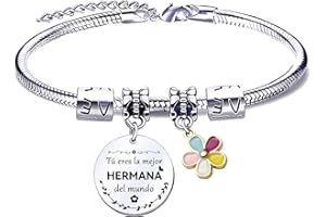 QTQTLP Pulsera Hermana Regalo de Hermana Regalo de Hermana mayor Regalo de Cumpleaños Hermana Pulsera Acero Inoxidable Hermana Pulsera Personalizada Mujer Hermana Pulsera a la Mejor Hermana