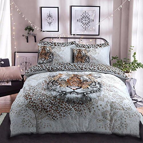 C2S Xmas Special Polycotton Cotton Rich Duvet Cover Sets with Pillow Cases Bedding Sets (Single, Tiger)