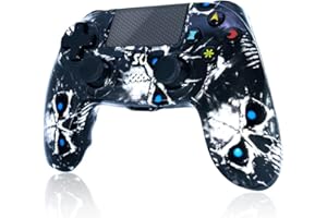CHENGDAO Manette de jeu double vibration haute performance compatible avec Playstation 4 avec pavé tactile, gyroscope à six axes