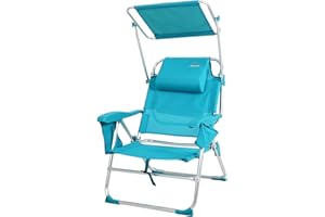CREVICOSTA QUALITY MARK MARCAS DE CALIDAD - TRITÓN 2108 - Silla de Playa con toldo y Nevera incorporada. 8 Posiciones (Turquesa)