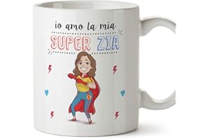 MUGFFINS Zia Tazza/Mug - Io Amo la mia Super Zia - Idea Regalo Originale di Compleanno - Tazza Migliore Zia in Ceramica. 350 ml