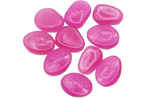 DKINGS Leuchtsteine Kieselsteine 10 Stück Leuchtende Kieselsteine Leuchtkiesel Floureszierende Pebble Steine Dekosteine für Aquarium Natur Gartendeko Terrarium Deko Steine Basteln Kamin (Hotpink)