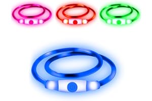 Cozihom LED Leuchthalsband Hundehalsband Aufladbar, 3 Modi Wasserdicht Halsband Hund, Leuchtband Hund Halsband Längenverstellbareres Super Helle Kalsband Katze und Hunde