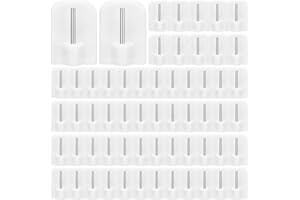 WideSmart Selbstklebende Gardinenhaken,60 Stück Vorhanghaken Selbstklebend Klebehaken Gardinenstange Haken Gardinenhaken Klebehaken Selbstklebende Haken für Netzgardinenstangen Gardinenhalter