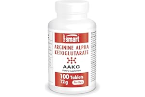 Supersmart - Arginine Alpha Ketoglutarate (AAKG) 1000 mg - Amino Acid Boost Immune System - Support Healthy Cardiovascular System & Muscle Mass | Non-GMO & Gluten Free - 100 Tablets