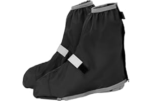 BRISKORE Überschuhe Fahrrad Wasserdicht, Überschuhe Regenschuhe Wasserdichte Regenschutz Gamaschen für Fahrradfahrer Regenschutz Schuhe Unisex Verstärkte Sohlenspitze und Verstellbarem Klettverschluss
