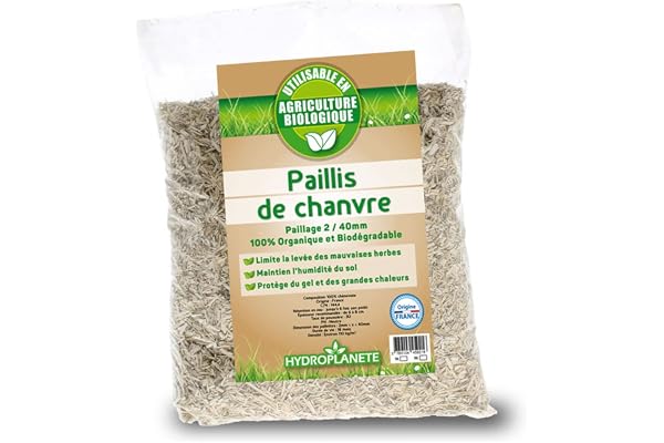 Paillis de Chanvre en Sacs de 10L, 30L, 50L ou 100L - Paillage pour Potager 100% Naturel - Cultivé en France sans Aucun Pesticides - Utilisable en Agriculture Biologique. (30 litres)